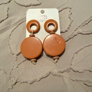 Orange Circular Dangle Earrings